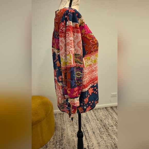 Jones New York Multicolor Patchwork Blouse, Size 1X. - Picture 5 of 13